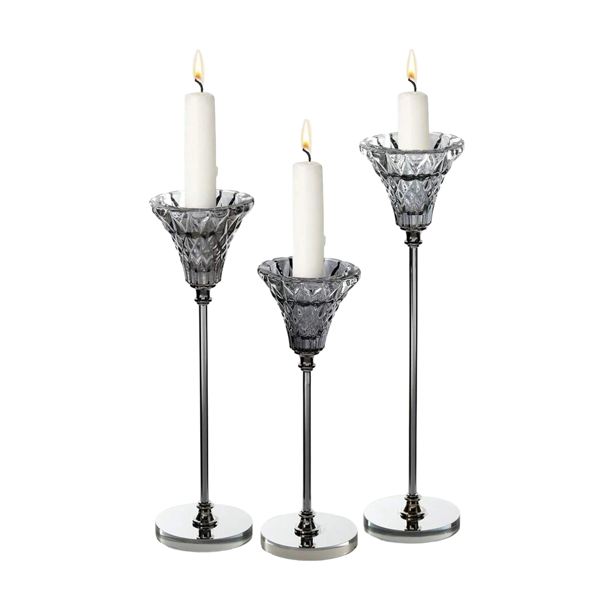 Black Glass Candle Stand